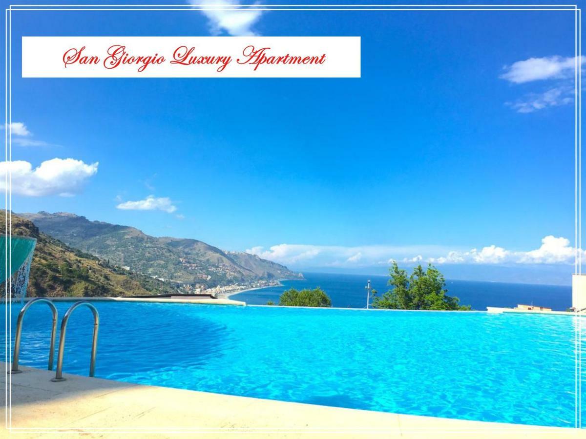 San Giorgio Luxury Apartment Taormina-Panoramic Pool & Parking Space Exterior foto